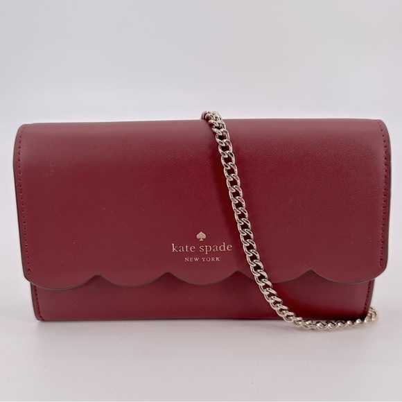 Kate Spade Gemma Wallet on a Chain Crossbody Bag Deep Hibiscus - Picture 1 of 7